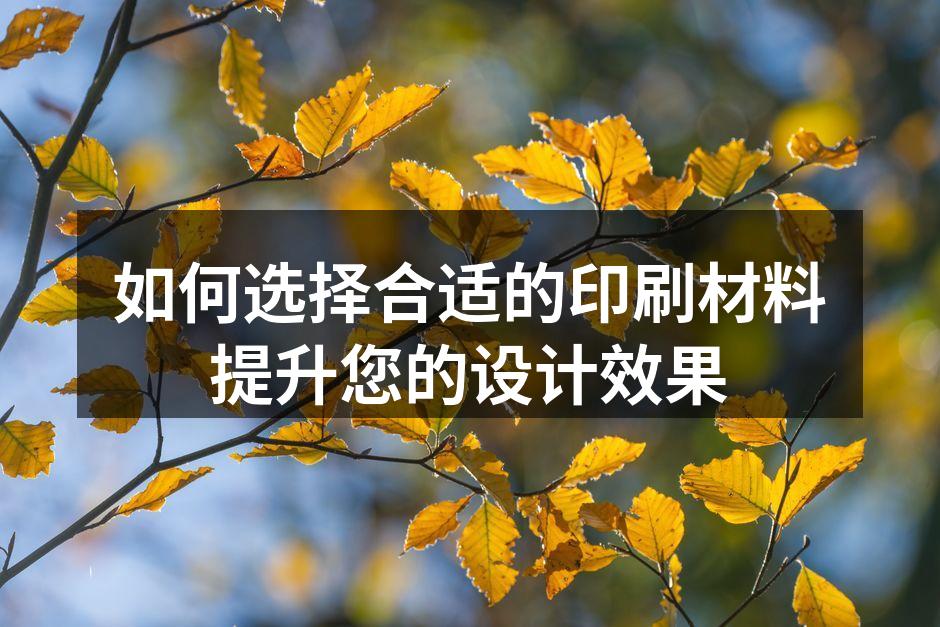 高质量印刷材料示例